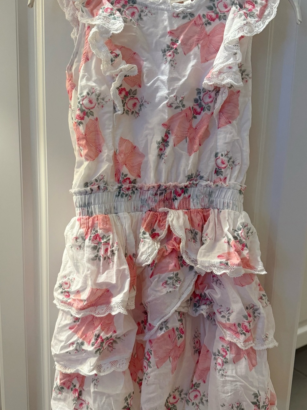 Love Shack Fancy Girl’s Janelly Rosa Beaux Dress Size 10Y Retails $175.00
